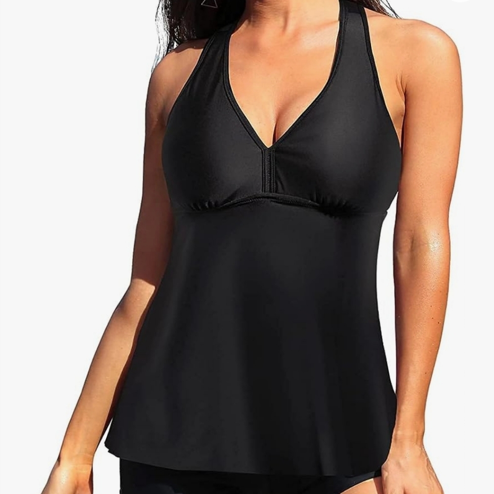 Black Temp me tankini top only new with tags